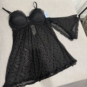 Elegant Black Lace Babydoll Lingerie